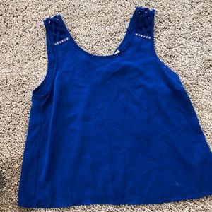 Blue summer dressy sleeveless shirt